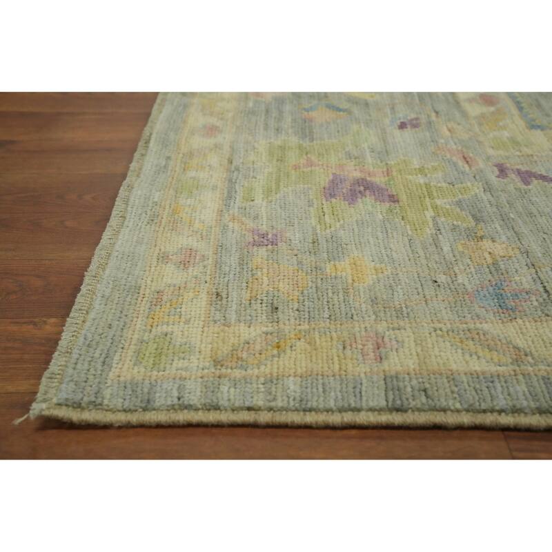 Hand Knotted Oriental 100% Wool Carpet Transitional All-Over Greys & Charcoal Oushak Area Rug - 14' 0'' X 10' 0''