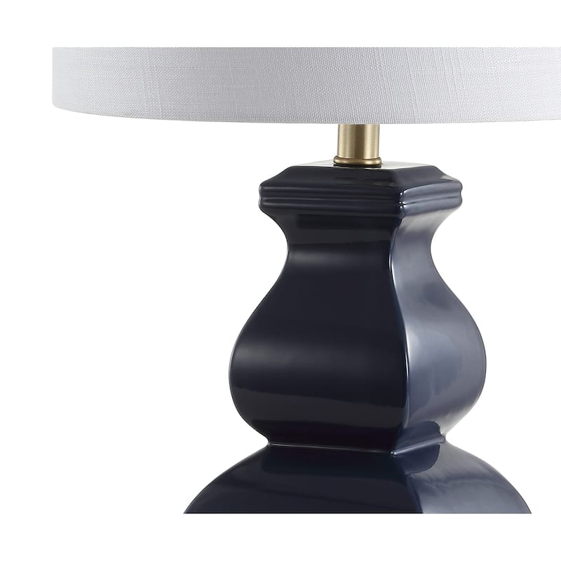 Diana 25.5" Ceramic LED Table Lamp, Navy/Gold by JONATHAN Y