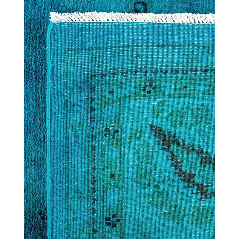 Vibrance, One-of-a-Kind Hand-Knotted Area Rug - Blue, 9' 1" x 12' 1" - 9' 1" x 12' 1"
