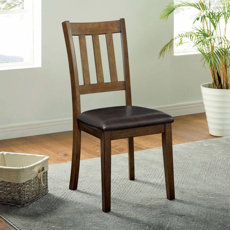 3pc Dining Set Round Dining Table And 2x Side Chairs Walnut