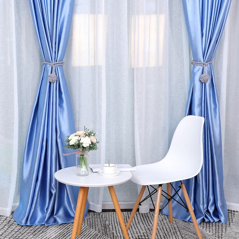 2pcs Curtain Tieback 24" Holdback Decorative Rope Curtain Holder Grey - 24" x 2.3"