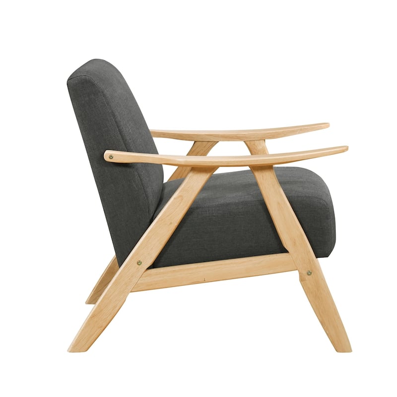 Solid Wood Frame Upholstered Armchair