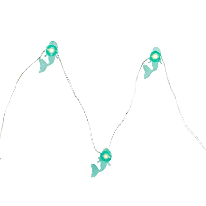 10-Count LED Teal Mermaid Fairy Lights - Warm White