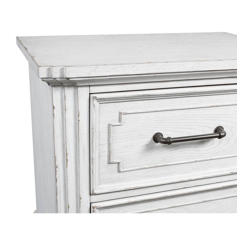 Clara 2-Drawer Nightstand, White Mist
