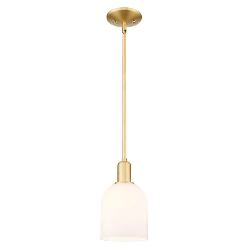 Innovations Lighting Endless Possibilities Arcadia - Bella - 1 Light 6" Stem Hung Mini Pendant - Satin Gold/White