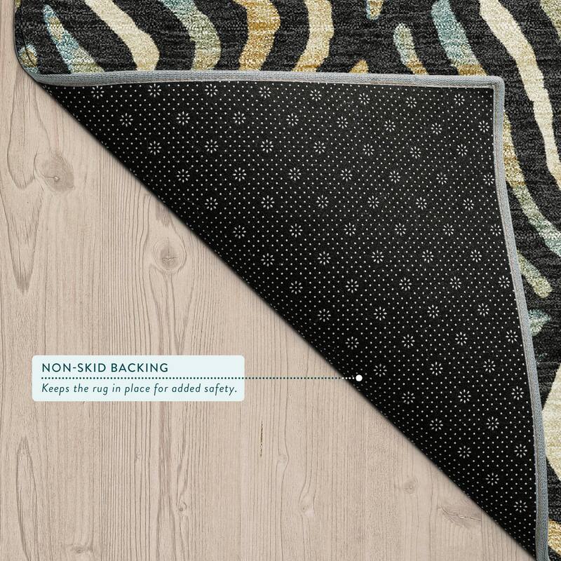 Machine Washable Indoor/ Outdoor Modern Jamie Chantille Rug