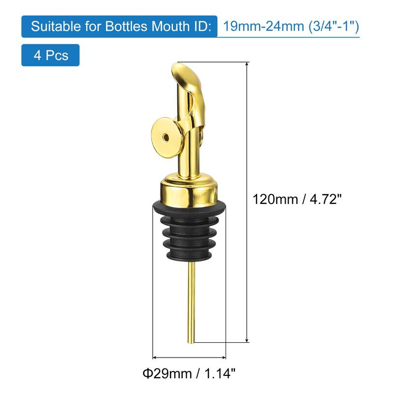 4PCS Stainless Steel Pourers, Auto Flip Olive Oil Dispenser Spout