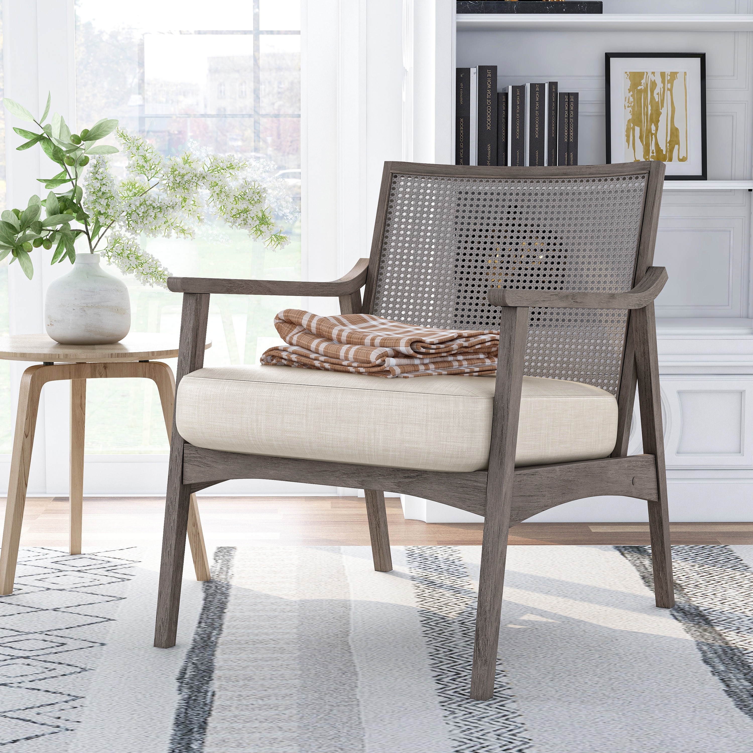 Furniture of America Vancia Contemporary Linen Upholstered Accent Chair