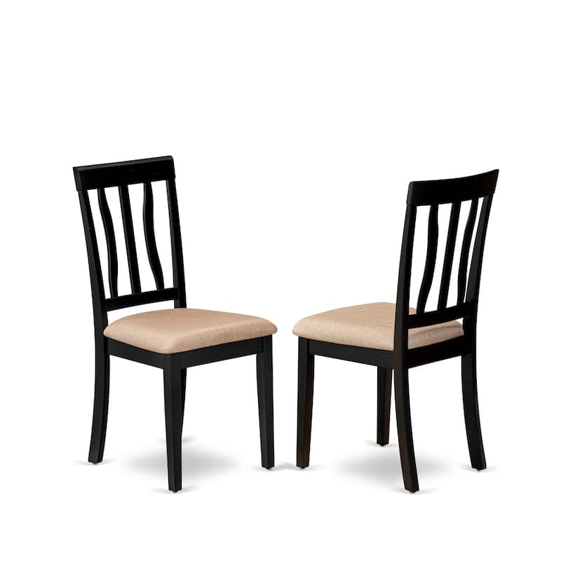 East West Furniture Dining Table Set Consist of an Oval Table with Butterfly Leaf and Dining Chairs (Chair Seat Type Options)
