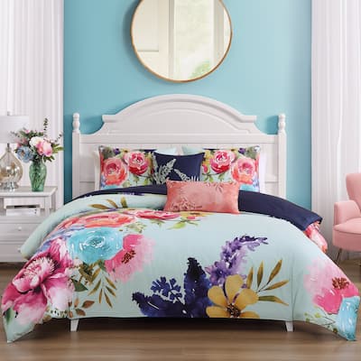 Bebejan Aqua Fiesta 100% Cotton Sateen 5 Piece Reversible Comforter Set