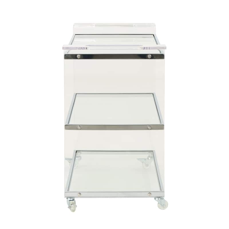 Yves Bar Trolley with Glass Shelves by Christopher Knight Home