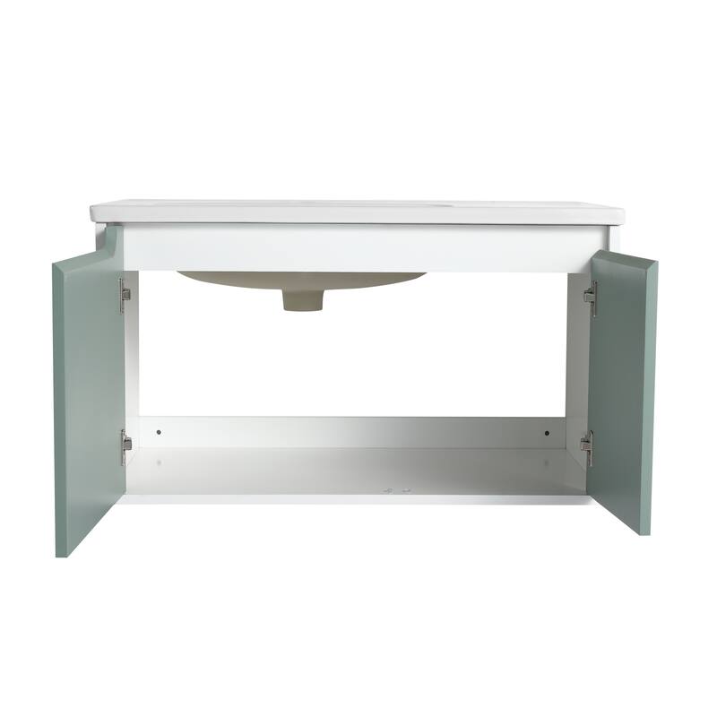 Bathroom Vanity With Sink In 32/36/40/84/76/92 Inch, Floating Bathroom Vanity With Soft Close Door