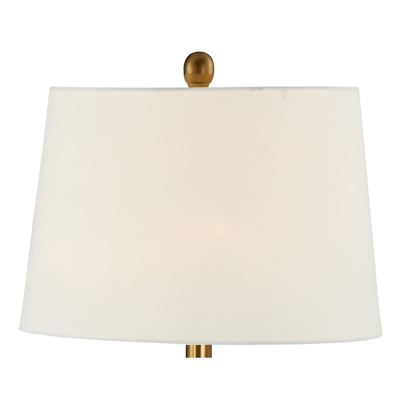 Nova 22" Table Lamps with Linen Shade, White/Gray (Set of 2)