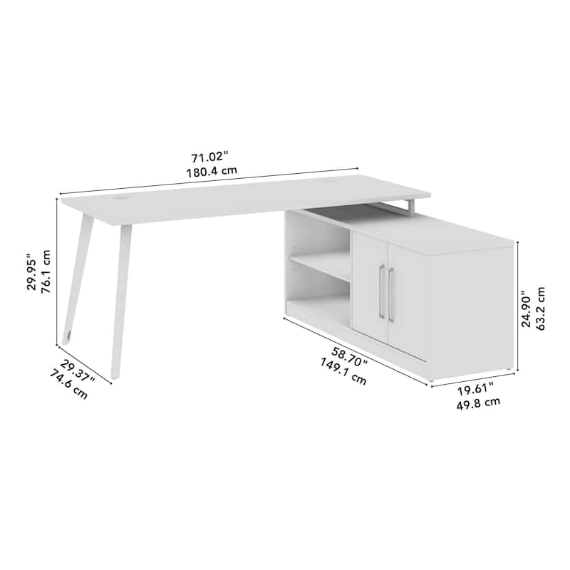 Bush Business Furniture Vista 72W L Shaped Desk with Storage Cabinet