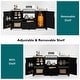 preview thumbnail 15 of 18, 66.5" Outdoor Kitchen Island for Big Green Egg Grills, Solid Wood Grill Cart with Stainless Steel Top