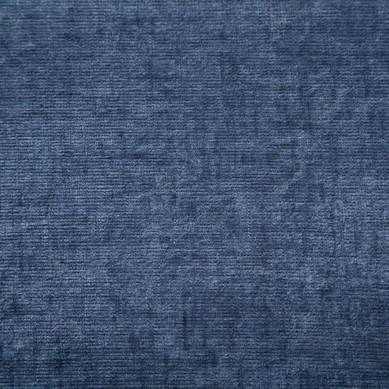 Blue 85" Chenille Upholstered Button Tufted L-Shaped Sectional Sofa with Convertible Storage Ottoman and Nailhead