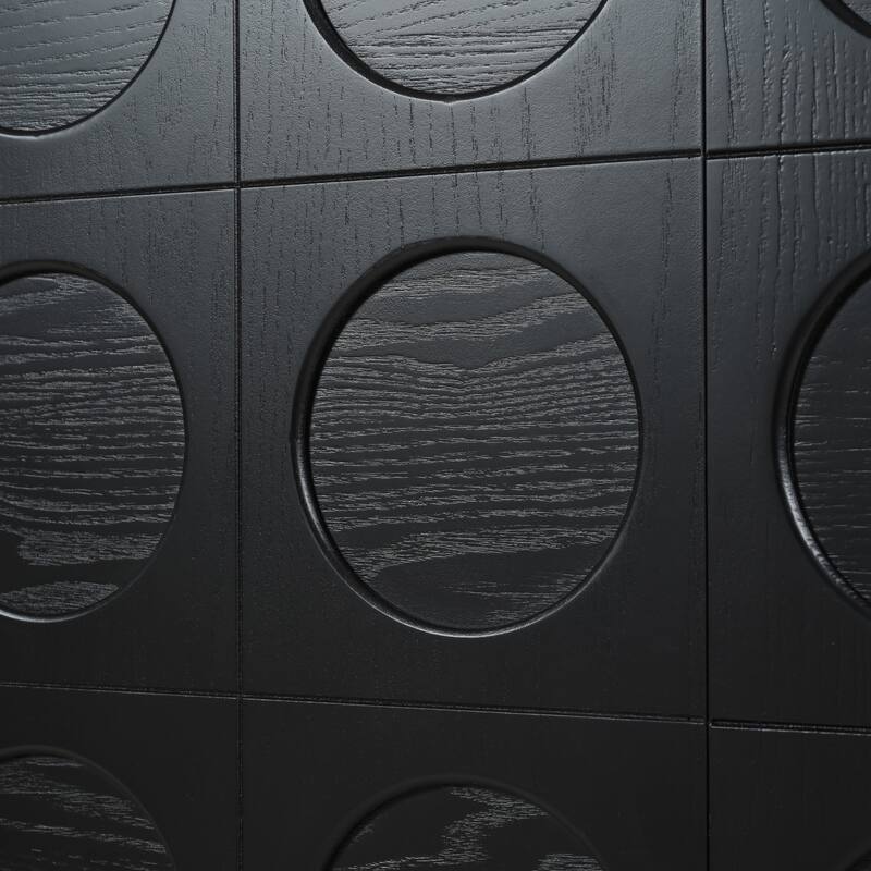 Stylish Storage Cabinet Sideboard with Unique Geometric Circle Door
