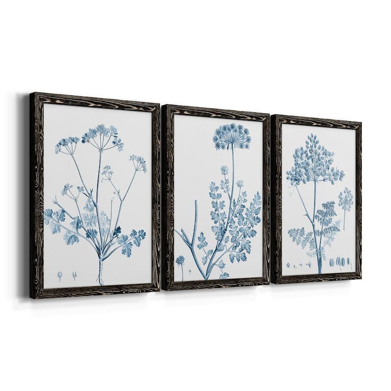 Antique Botanical in Blue IV-Premium Framed Canvas - Ready to Hang - Multi-Color