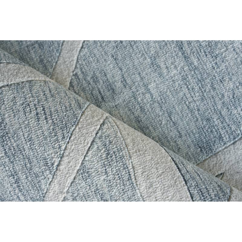 Exquisite Rugs Miami Handmade Hand-tufted New Zealand Wool on Canvas Silver/Ivory Area Rug