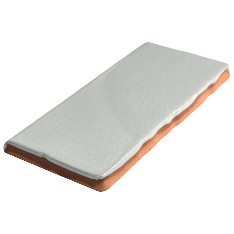 Merola Tile Antic Craquelle Bullnose Gris Soho 3" x 6" Ceramic Wall Trim - (1 Tile)