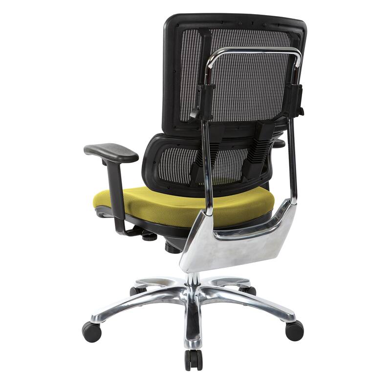 Black Mesh Back with Custom Fabric Seat and Chrome Base