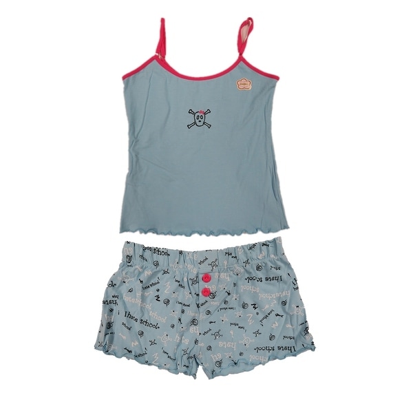 Junior Teenage Girls' 2Pc Tank Top + Shorts Pajamas Set