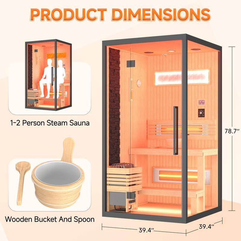 Vaporizzatore Sauna Home Spa 2L In Acciaio Inox 304 – Timer 0-99 Min, 9 Temperature, Antiesplosione E Antiscottatura, Spina Europea Standard