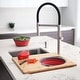 preview thumbnail 9 of 8, STYLISH Bamboo Over the Sink Cutting Board with Collapsible Bowl and Collander - 15.875" x 18"