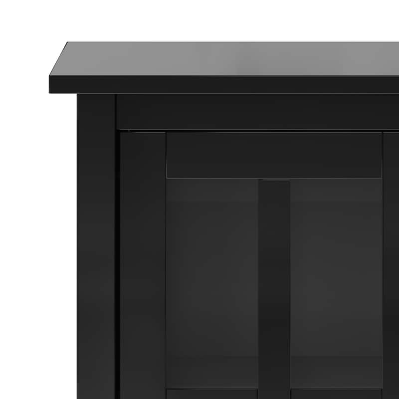 WYNDENHALL Norfolk SOLID WOOD 32 inch Wide Transitional Low Storage Cabinet - 32"w x 14"d x 31" h