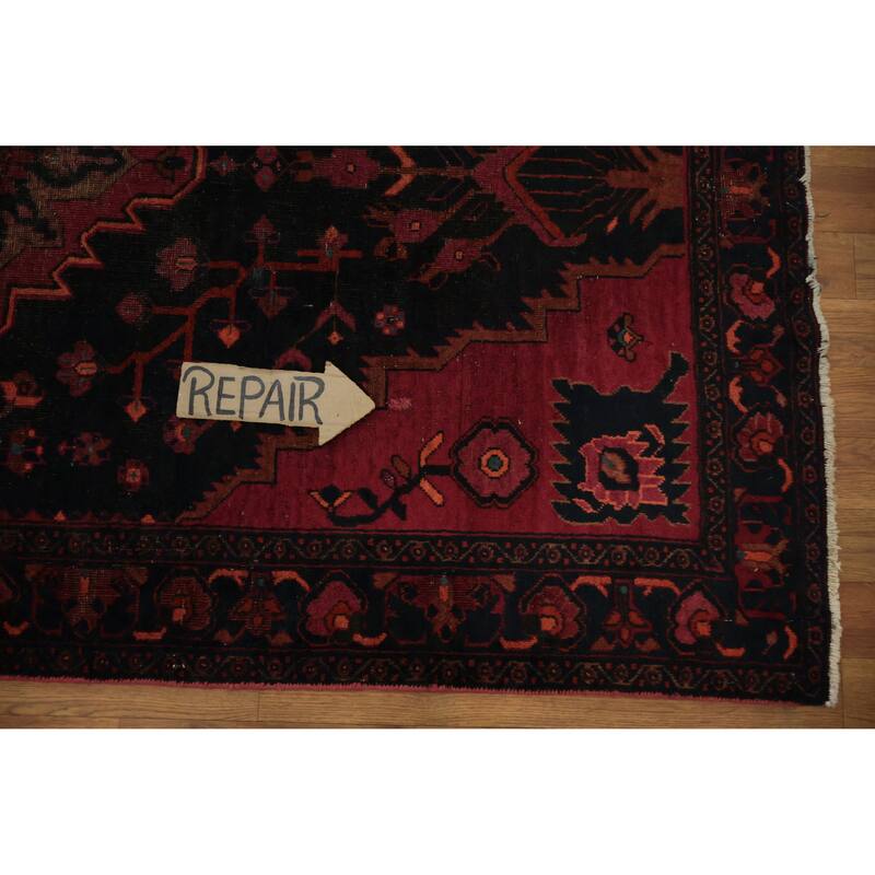 Hand Knotted Oriental 100% Wool Carpet Traditional Floral Navy Blue & Blues Zanjan Area Rug - 6' 6'' X 3' 11''