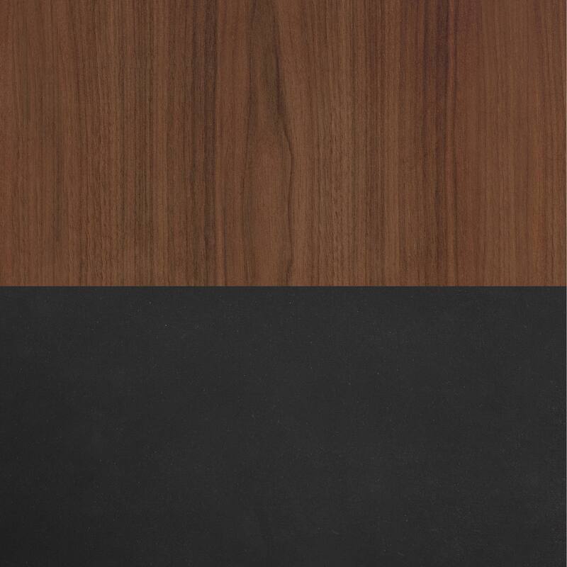 Bridgevine Home Aria 66 inch Fireplace TV Stand for TVs up to 80 inches, Minimal Assembly, Black and Walnut Finish