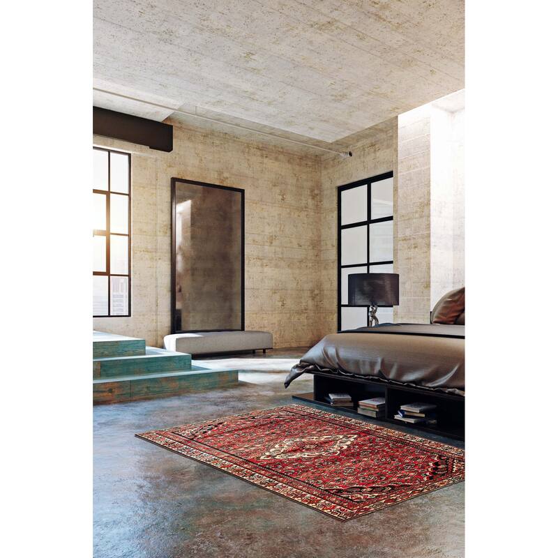 ECARPETGALLERY Hand-knotted Andelz Red Wool Rug - 3'11 x 6'9