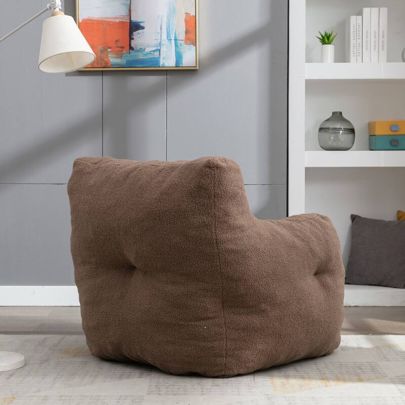 Mieres Faux Fur Fabric Bean Bag Chair, Floor Sofa For Living Room, Bedroom Lazy Sofa