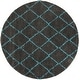 preview thumbnail 23 of 25, SAFAVIEH Arizona Shag Mame 1.2-inch Thick Rug 6'7" Round - Grey/Turquoise - Round