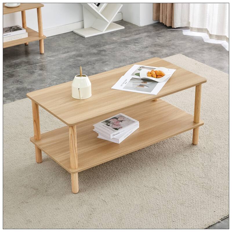 Modern 2-Tier Coffee Table for Living Room