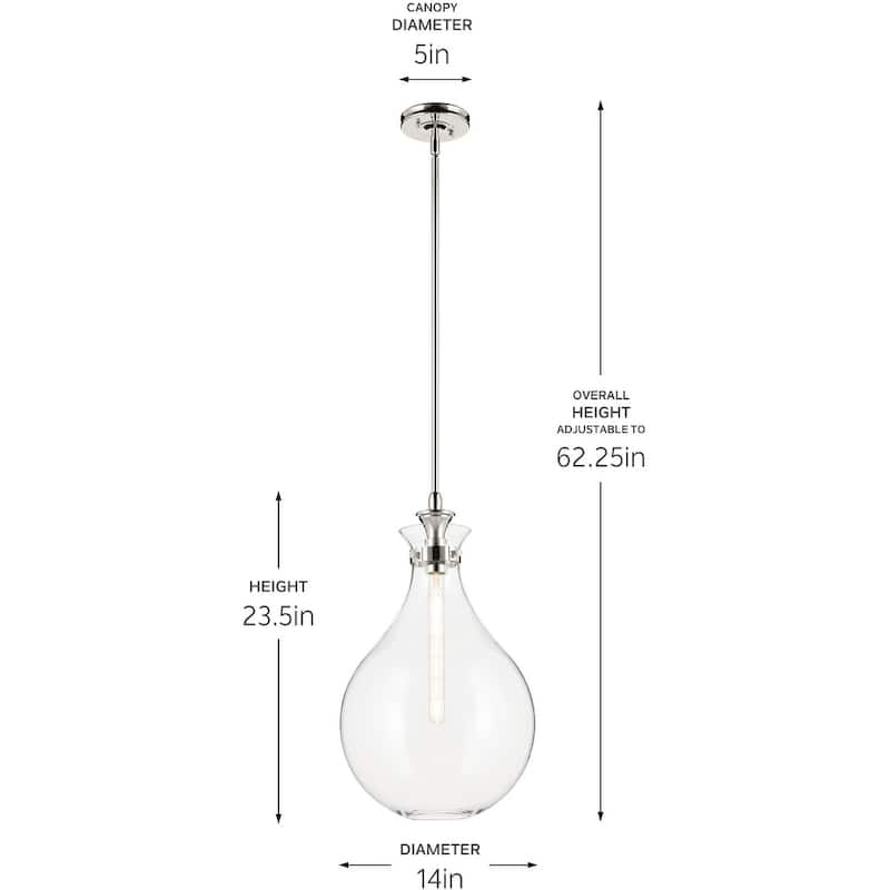 Kichler 52777CLR Laria 14" Wide Pendant