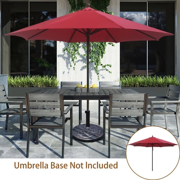 9ft navy blue patio umbrella Domi Outdoor Living Dia.9FT Patio Umbrella with Push Button Tilt and Crank,  UV Protection Waterproof Market Sun Umbrella for Garden, Deck, Backyard,  Pool Navy Blue