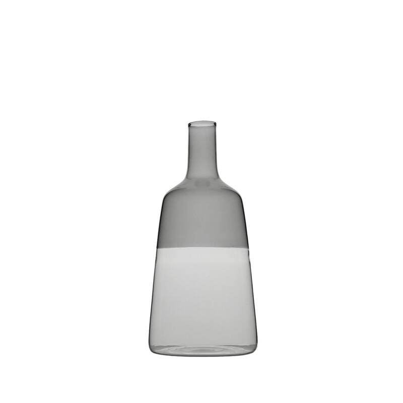 Tapered Base Glass Bottle Vase - 15" - Clear and Gray