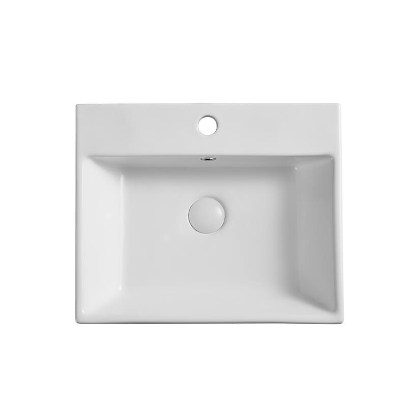 Eridanus Muro 20" x 16" Rectangular Bathroom Vessel Sink with Overflow