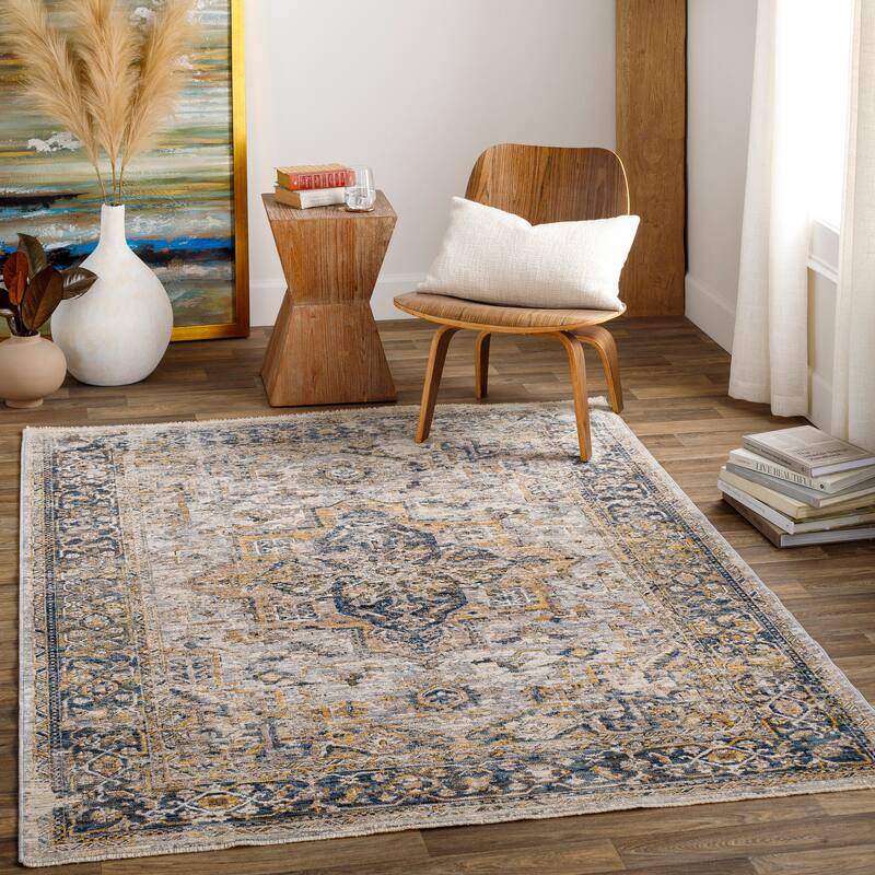 Artistic Weavers Cebrial Traditional Medallion Area Rug - 10' x 14' - Denim