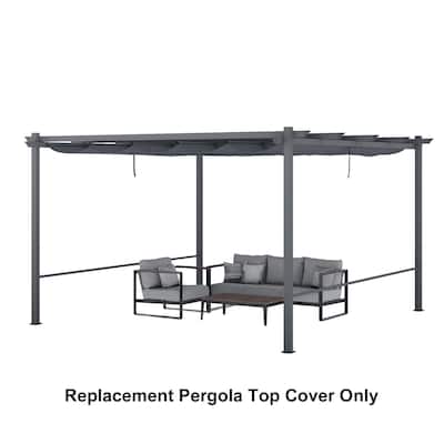 Aoodor Pergola Replacement Canopy- Retractable Sun Shade Cover
