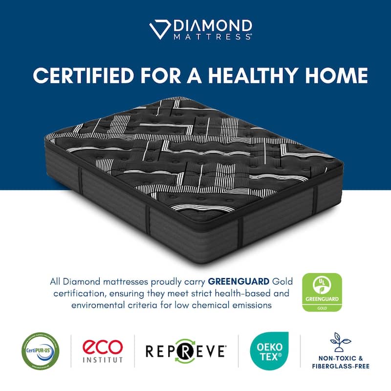 Banff Breeze, Ultra-Cool Graphite Infused Memory Foam Euro Top Hybrid Mattress, CertiPUR US and Greenguard Gold Certified