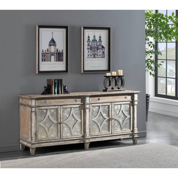 slide 1 of 5, Somette Barclay Weathered Two Drawer Four Door Credenza - 78"W x 19"D x 34.5"H