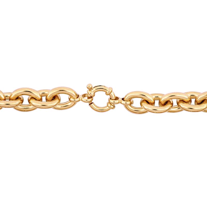 Miadora Yellow Plated Sterling Silver Oval Link Chain Necklace - 18 inch x 10 mm x 10 mm - 18 inch x 10 mm x 10 mm