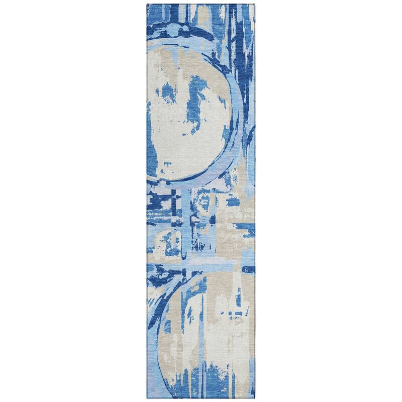 Machine Washable Indoor/ Outdoor Chantille Contemporary Abstract Rug