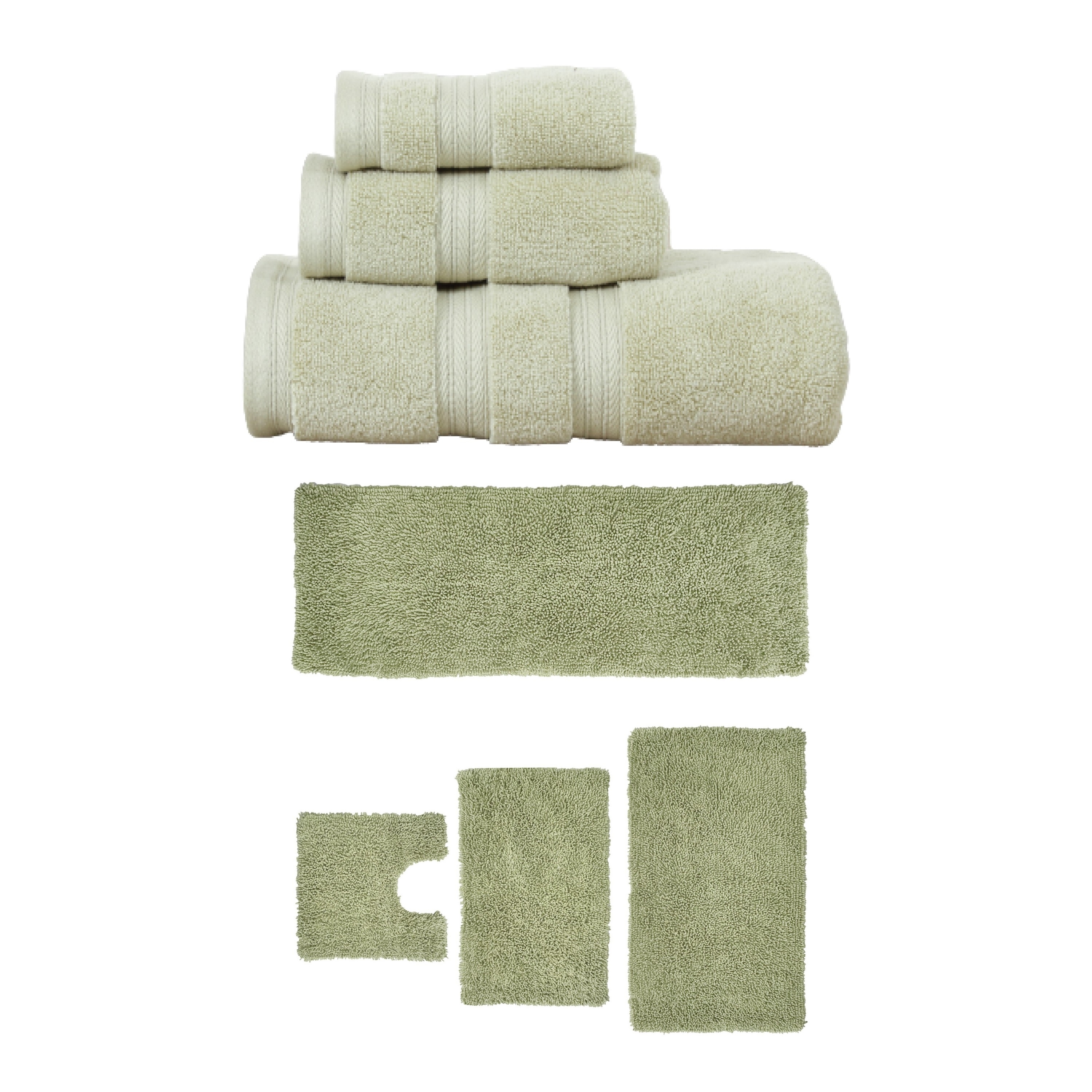 Home Weavers Fantasia Collection 100% Soft Cotton Super Absorbent 3 Pc Towel Set & 4 Pc Bath Rug Set, Machine Wash (Set of 7)