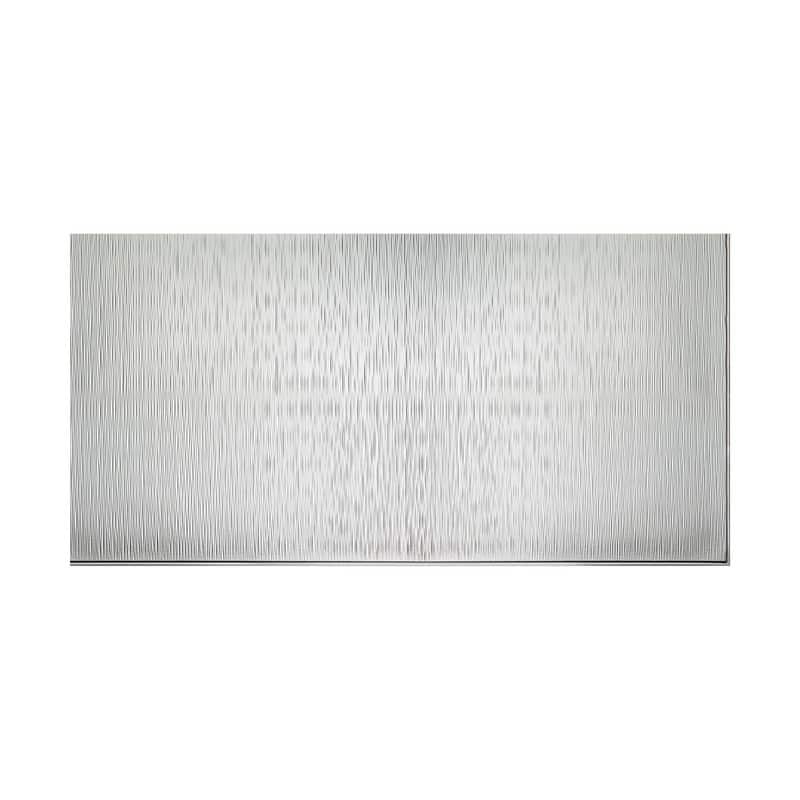 FASÄDE Ripple Vertical 4-foot x 8-foot PVC Wall Panel in Brushed Aluminum - 4 x 8