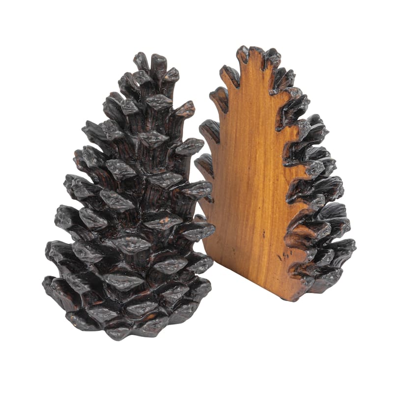Pinecone Shaped Resin Bookends (Set of 2 Pieces)