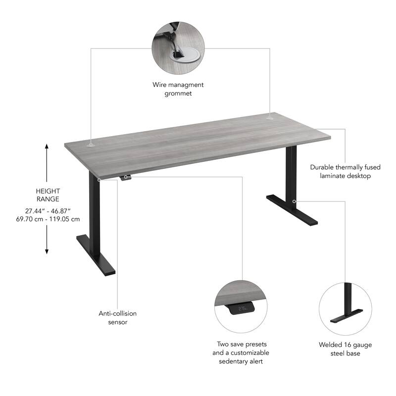 Bush Business Furniture Move 60 Series 72x30 Adjustable Standing Desk