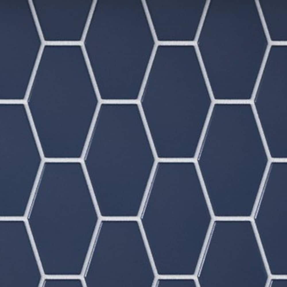 Long Hex 11 in. x 11 in. Glass Mesh-Mounted Mosaic Tile